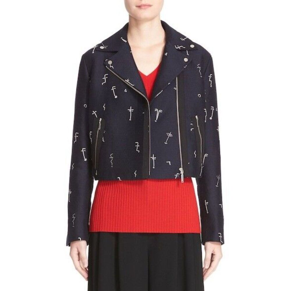 GREY JASON‎ WU Embroidered Face Cropped Blazer Jacket NWT Sz4